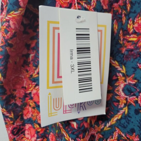 Lularoe Irma Shirt Top Womens 3XL Floral Pink Red Comfortable Casual Classic NWT - Picture 5 of 7